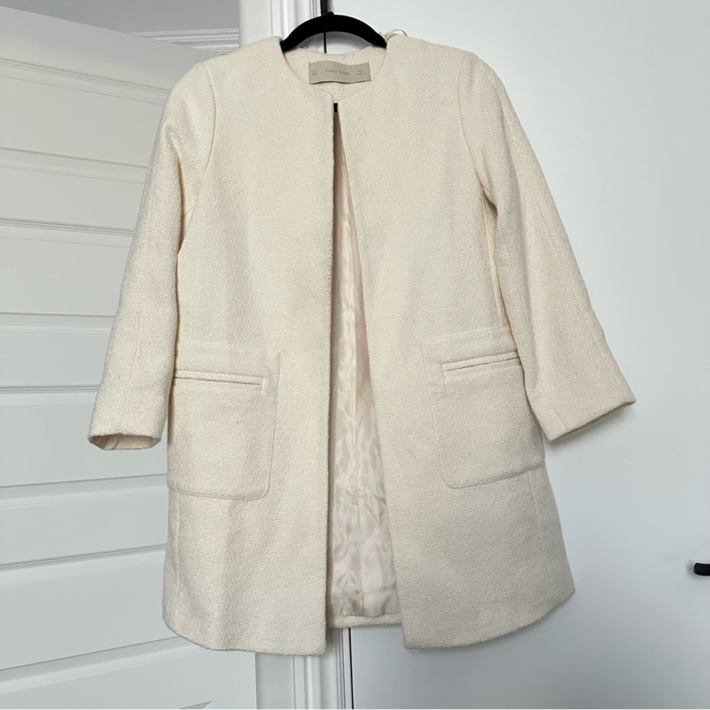 Zara Cream Jacket Size Medium